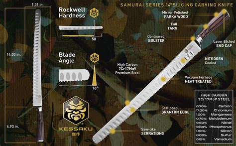 Amazon Kessaku Cuchillo Para Cortar De Pulgadas Serie Samurai