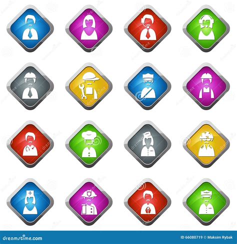 Occupation Icons Set Stock Vector Illustration Of Sign