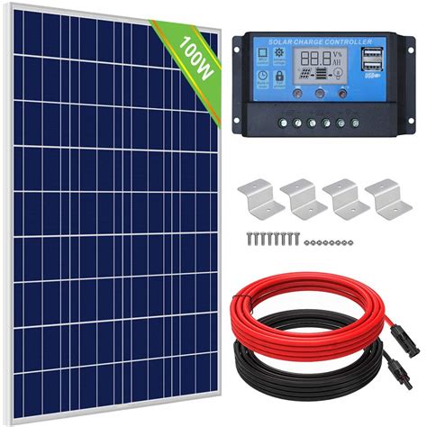 Buy Eco Worthy 100 Watt 12volt Polycrystaline Complete Off Grid Solar Starter Kit 20a Pwm