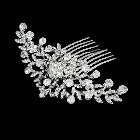 Bridal Wedding Flower Diamante Cristal Strass Femmes Peigne Casque Ebay