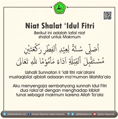 Bacaan Niat Sholat Idul Adha Arab Dan Latin Lengkap Artinya