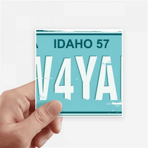 American USA Car Licence Plate Number Sticker Square Waterproof ...