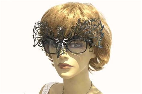 Ragnatela Glass Strass Luxury Spiders Web Masquerade Masks For Glasses Wearers Just Posh Masks