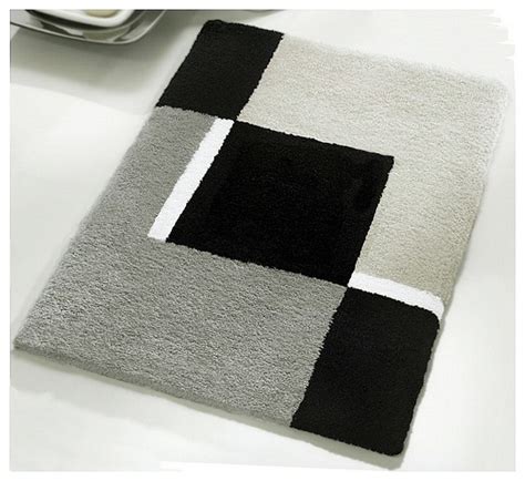 Vita Futura Small Bath Rug Modern Anti Skid Bathroom Rug Gray Bath