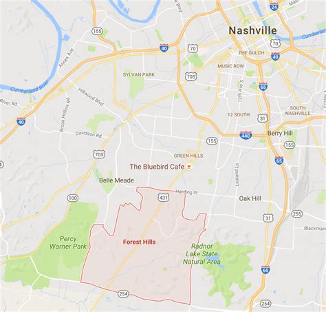 Forest Hills Nashville Map • Rice Miller Group at Benchmark Realty