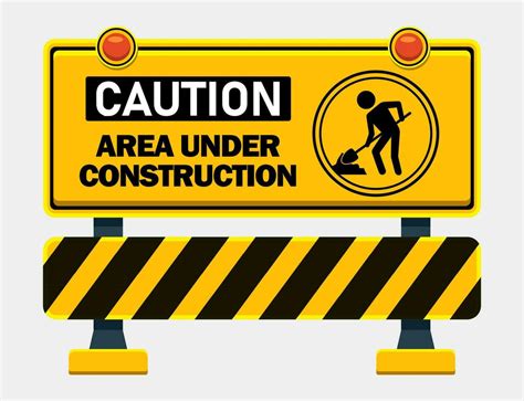 under construction warning sign working area signgage poster template ...