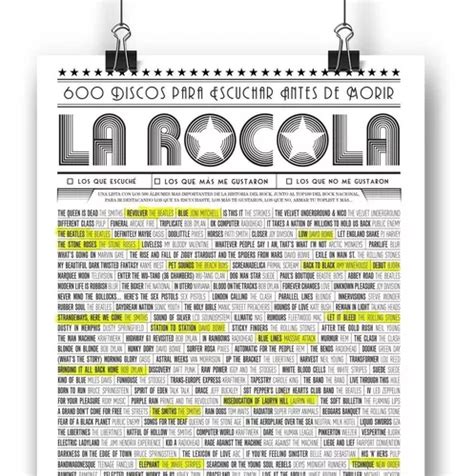 Poster Rocola 600 Discos Para Escuchar Antes De Morir