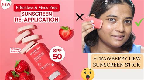 Dot Key Strawberry Dew Sunscreen Stick SPF 50 Makeup Friendly