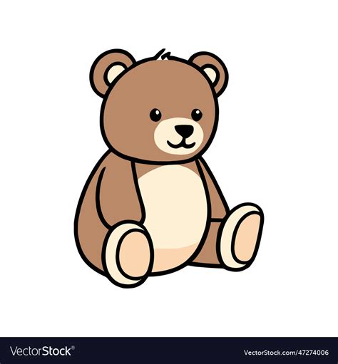 Coloured teddy bear silhouette Royalty Free Vector Image