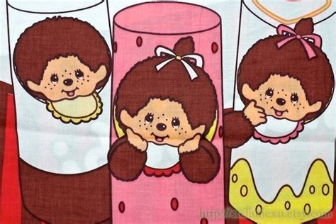 Cartoon Characters I Love Monchhichi-Japanese Cotton Fabric