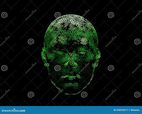 Usdc Crypto Face Head Cyborg Abstract Furistic Hologram Technology 3d