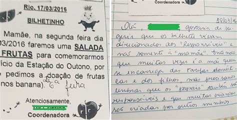 Resposta De M E Ao Bilhete Da Escola Viraliza Papais Tamb M S O