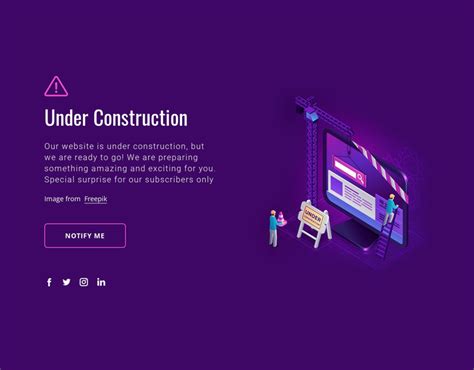 Website under construction Landing Page