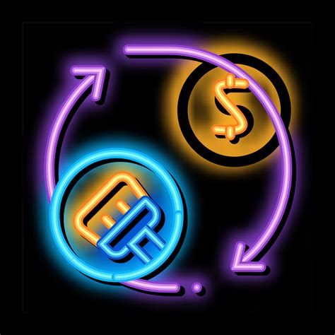 Cleaning Cycle And Money Neon Glow Icon Illustration 17790311 Vector