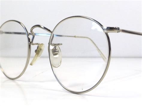 Vintage 90s Deadstock Teashade Frames Eyeglasses Silver Metal Retro Eye