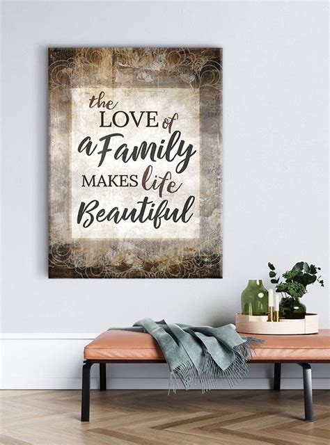 Family Wall Art: The love of a Family Makes Life Beautiful (Wood Frame ...