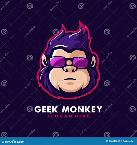 Red Monkey Mascot Logo Cartoon Vector | CartoonDealer.com #229417287