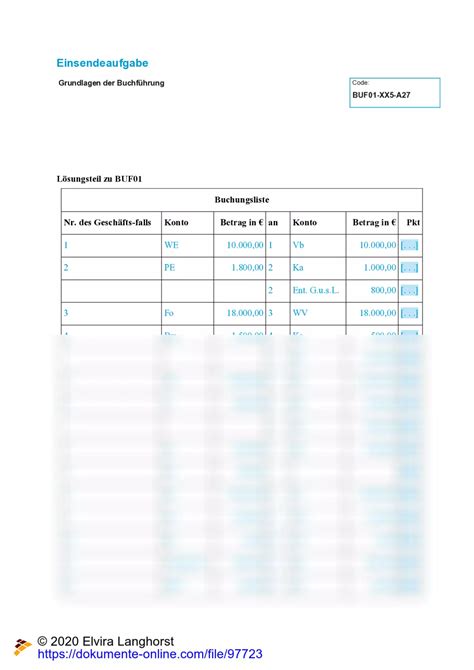 Einsendeaufgabe Grundlagen Der Buchf Hrung Buf L Sung Sgd