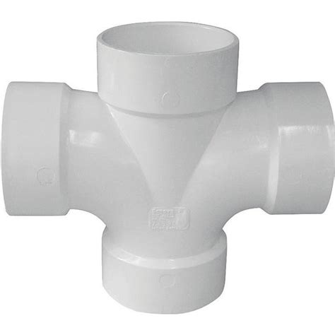 Genova CANPLAS Double Sanitary Pipe Tee 3 X 112 In Hub PVC White