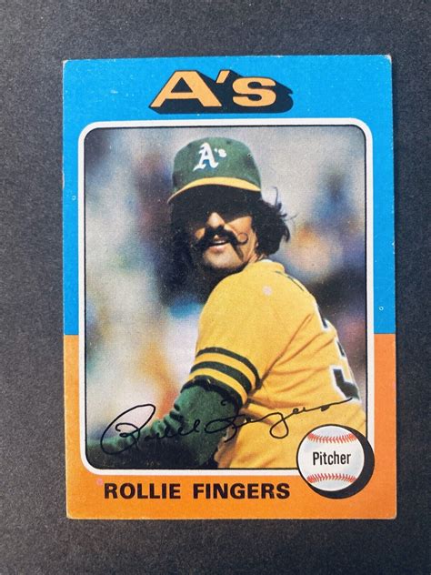 1975 Topps Baseball Rollie Fingers Oakland Athletics Card 21 Hall Of