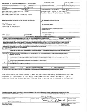 Fillable Online Foia Msfc Nasa Entimodification No Foia Msfc Nasa Fax