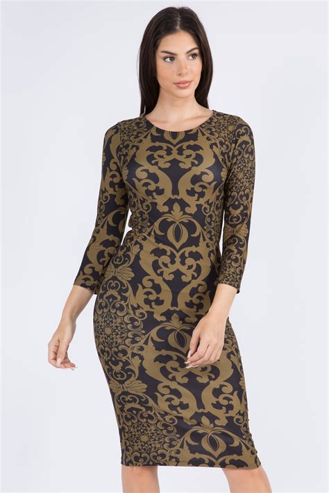 Golden Hourglass Bodycon Dress Ibestest