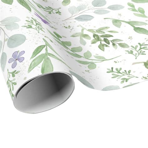 Feminine Wrapping Paper Greenery And Lavender Feminine