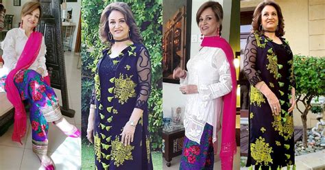 Bushra Ansari Flaunting Her Sisters Brand Outfits Reviewitpk