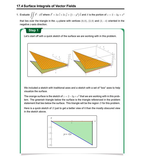 Solution Surface Integrals Of Vector Fields Calculus Exam Problems