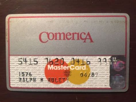 Vintage Comerica Bank Mastercard Credit Card Expired 1987 Antique