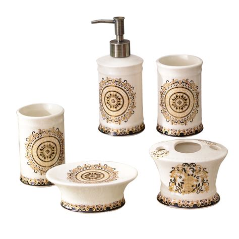 Timeless 5 Piece Ceramic Bathroom Accessories Sets