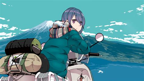 Sfondi Rin Shima Yuru Camp Scooter Manga Sciarpa Bagaglio Tenda