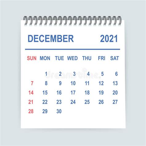 Calendario De Diciembre De 2021 Calendario 2021 En Estilo Plano