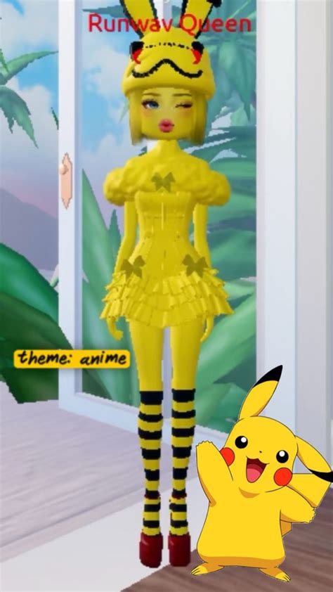 Dress To Impress Theme Anime In 2024 Dress To Impress Pikachu Dress