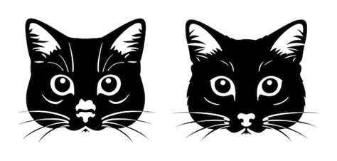 Premium Vector | Free vector cat face silhouette illustration