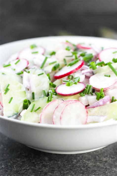 Cucumber Radish Salad With Creamy Salad Dressing Easy Peasy Meals