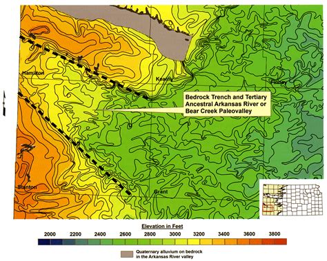 Kgs Technical Series 20 Bedrock Surface Elevation Map Beneath The