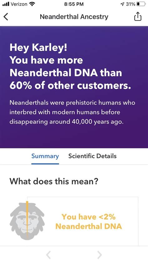 Neanderthal DNA percentage! This is an interesting subject to me ...