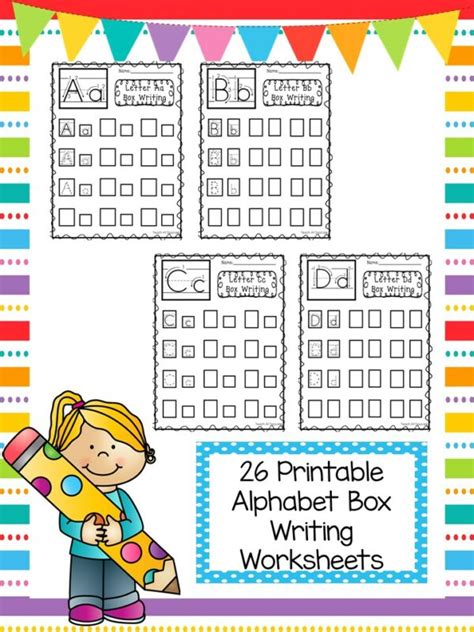 26 Alphabet Box Writing Worksheets Handwriting Made By Teachers