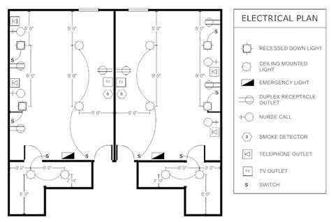 electrical plan patient room  office building autocad design