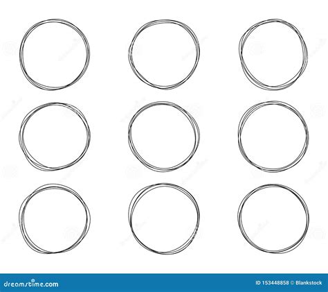 Cerchio Disegnato A Mano Insieme Degli Elementi Di Schizzo Vettore