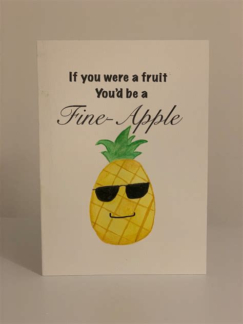 If You Were A Fruit Youd Be A Fine Apple Hand Made Card Etsy Uk