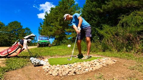 Building A Natural Stone Retaining Wall Around Our Backyard Golf Tee