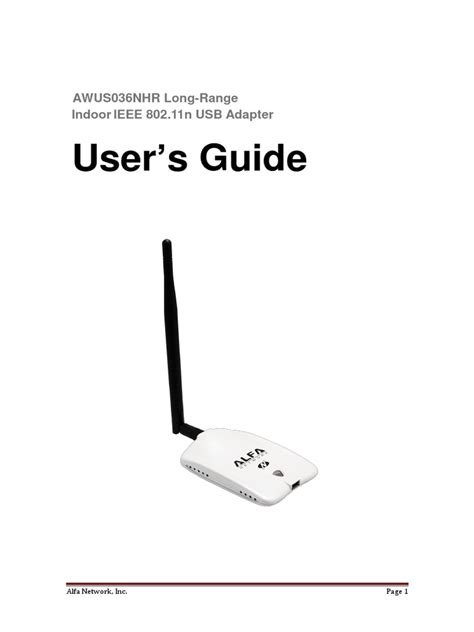 AWUS036NHR User Guide | PDF | Wireless Lan | Computer Network