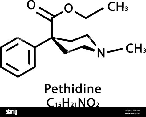 Pethidin Molekülstruktur Chemische Formel für den Pethidin Skelett