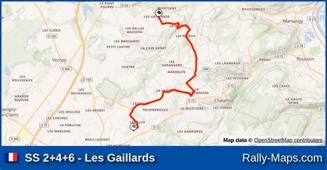 Mapa Harmonogram Profil Elewacji OS 2 4 6 Les Gaillards Rallye