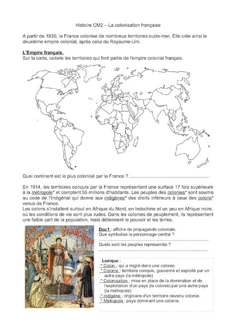 PDF Histoire CM2 La colonisation française ekladata comekladata