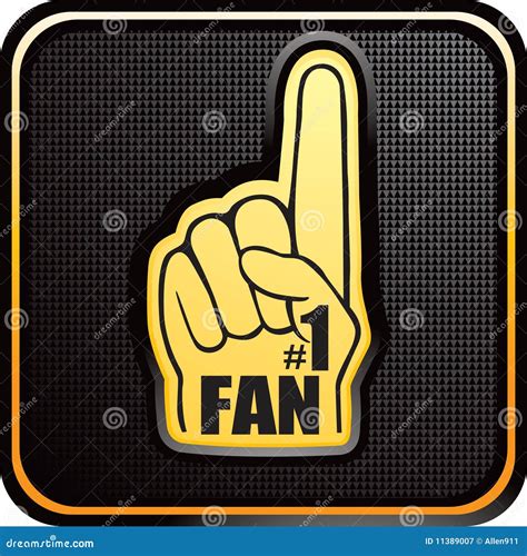 Number One Fan Hand On Black Checkered Web Icon Stock Vector