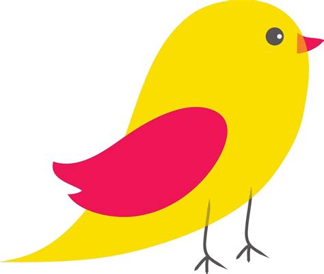 Cute cartoon yellow bird symbol vector. 24858218 Vector Art at Vecteezy