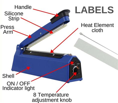 sealer plastic film seal packaging impulse bungkus kedap mm